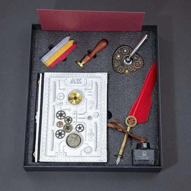 Sage's Gnomish White Notebook Gift Set | Handmade Notebook for TTRPG, Sketchbook, Diary