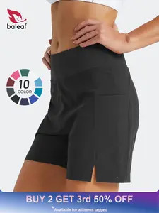 BALEAF Women's Tummy Control Swim Bottoms Shorts High Waisted Bathing Suit Bottom 5 Inch Tankini Swimsuits with Pockets UPF50+ Sun Protection Quick Dry Lightweight Modest Stretch Swimwear for Swimming Beach Pool Summer Outdoor Multi Purpose #Summervibes