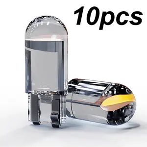 10pcs LED Light T10 COB W5w Y5w 168 194 for Car Interiors, Dome Lights, Parking Lights, Number Plate Lights, 12V Blue Lamps