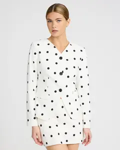 Express Editor Polka Dot Stretch Cotton Super High Waisted Mini Skort