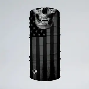 Soul of Adventure Blackout Flag Skull Neck Gaiter for Sun Protection and Outdoor Use