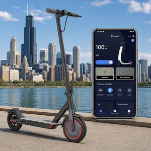 Electric Scooter for Adults – 19 MPH Top Speed, 350W Motor, Foldable Commuter Scooter with App Control, Seat and Bag