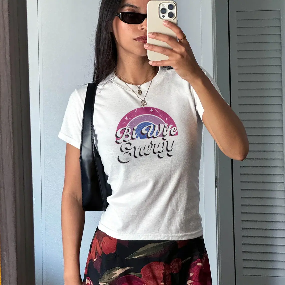 Bi Wife Energy Baby Tee Funny Bisexual Pride