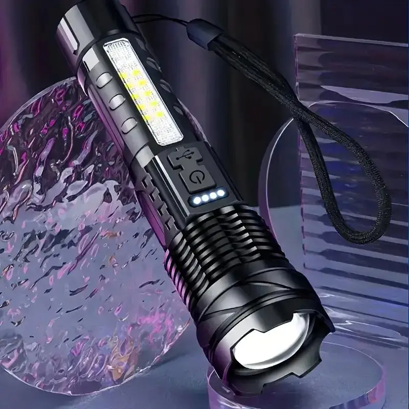 Rechargeable Flashlight, Powerful P50/GT10 Lamp Beads Torch, Flood Light, Outdoor Lighting Supplies for Camping Fishing