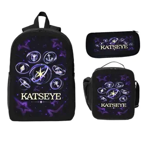 KATSEYE 3PCS Backpack Set for Teen, Large Capacity Pink School Bag with Lunch Box & Pencil Case, Lightweight Travel Daypack for Girl Group Fans, Back to School Gift, Graduation Gift, Gift for Girlfriend, Cute Bookbag for Music Fans