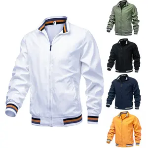 Men's Fashion Casual Jacket Spring and Autumn Trend Sports Casual Stand-Up Collar Zipper Cardigan Men's