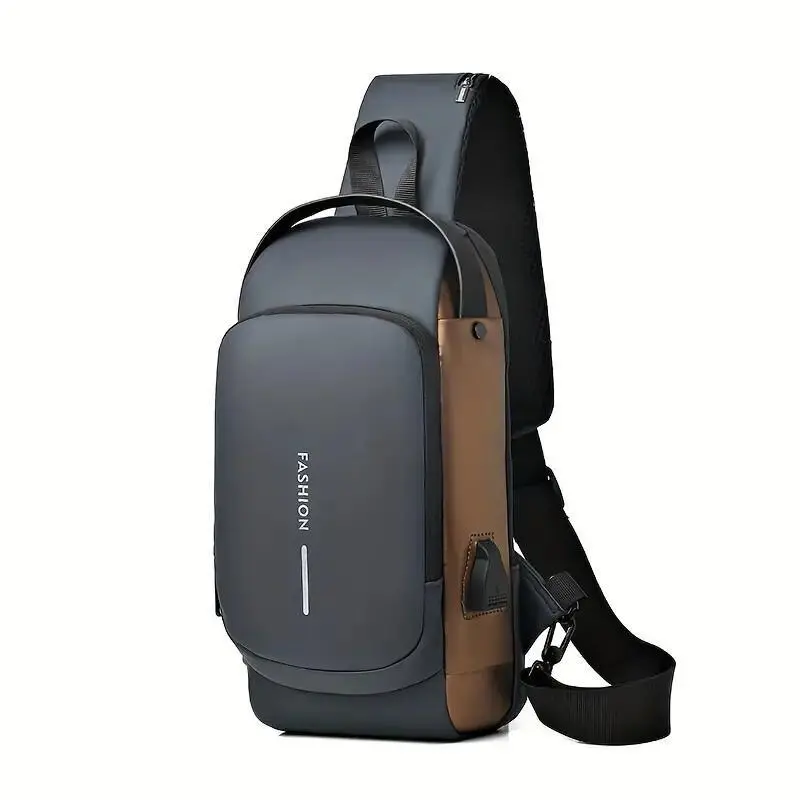 Men's Durable Oxford Fabric Crossbody Bag with Zipper - Anti-Theft Password Lock, Organized Multi-Layer Space, Detachable Adjustable Strap, Portable Waist-Mounted Waist Men's Fanny Packs & Belt Bags Pouch for Business/Travel