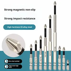 K5 Anti-Slip PH2 Impact Driver Bit Set K5 Impact-Resistant and Non-Slip Bit,Impact Driver Bit Set,Titanium Alloy Impact Non-Slip Cross Head,High Magnetic Screwdriver Drill Bit 2025