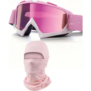 Motorcycle Goggles with Balaclava for Women Girls, Dirt Bike ATV Motocross Riding Racing Ski Goggle Safety Glasses