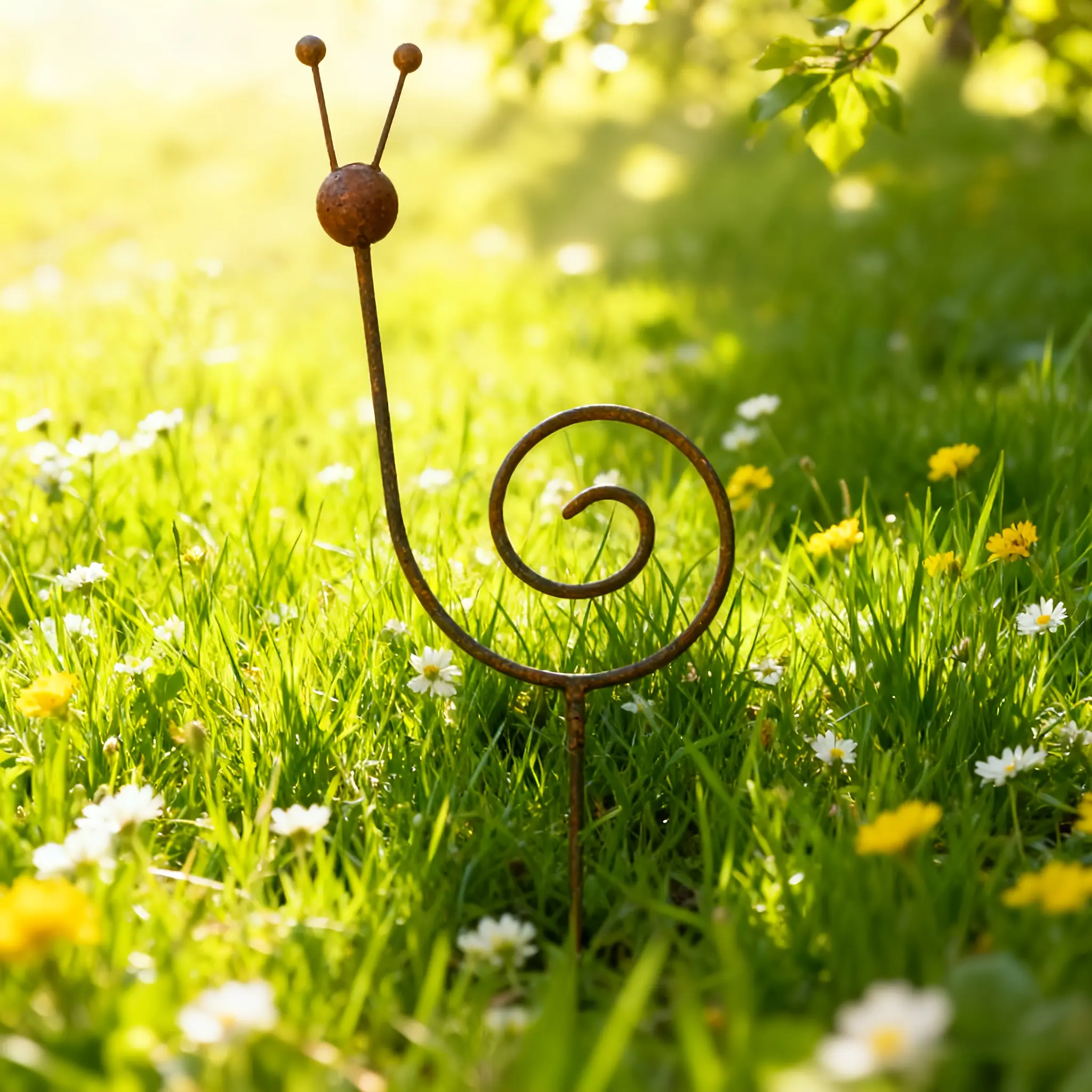 Whimsical Metal Snail Plant Support Garden Stakes, Minimalist Garden Ornament, Cute Snail Statue for Yard, Lawn, and Garden Decor, Garden Accessories, Garden Supplies, Perfect Gift
