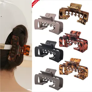 6Pcs Large Cap Hair Claw Clips Non Slip Firm Grip Neutral Tortoiseshell Hair Accessories for All Hair Types