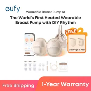 [LIVE] eufy S1 Heated Wearable Breast Pump, Heated Wearable Hands-Free Breast Pump with Industry-Leading HeatFlow Tech, App-Controlled OptiRhythm, Hospital-Grade Suction, Leakproof, Slim and Ultra-Quiet for in-Bra Use