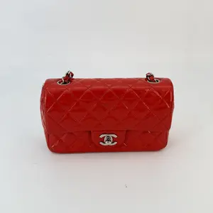 Pre-owned CHANEL patent Shoulder Bags Red Mini Rectangular Flap Bag