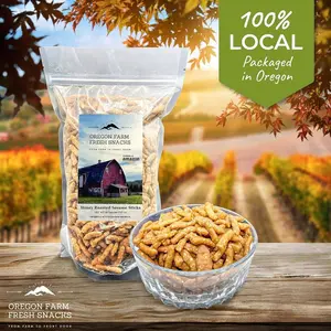 Oregon Farm Fresh Snacks Honey Roasted Sesame Sticks - Sweet & Salty Sesame Snacks In Reusable Bag - Perfect For Trail Mix & Salads - USA Made (26oz)