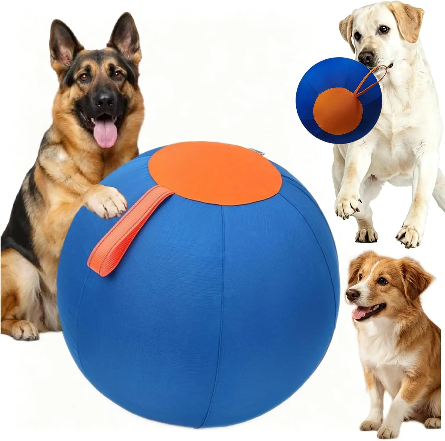 Summerwins Inflatable Giant Jumbo Dog Herding Ball - Interactive Push & Chase Training Toy for Supervised Outdoor Grass Yd Use, Calming Enrichment Gift for Medium-Large Herding Breeds, Not for Aggressive Heavy Chewers