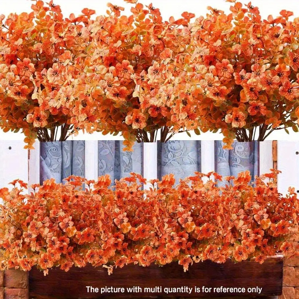 【Memorial Day】Silvanest 12/16/24 Bundles UV-Resistant Artificial Autumn Flowers Durable PVC Faux Mums Lifelike Beauty Zero Maintenance for Outdoor Decor Gardens Patios - Fruit
