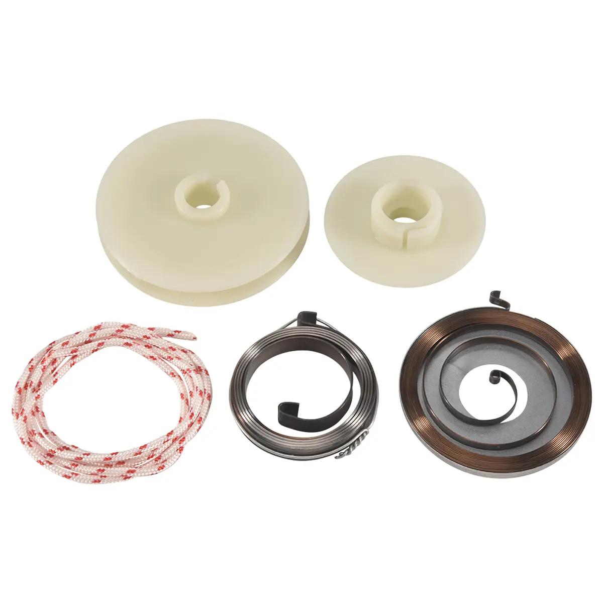 1 x Spring Pulley Rope Repair Kit for 5200/5800 Chinese Gas Chainsaws (52cc/58cc Models) - Pole Chainsaw Compatible, Easy-Start Recoil Starter Part, Good Rope, Spring Rotor, Plastic + Metal Construction