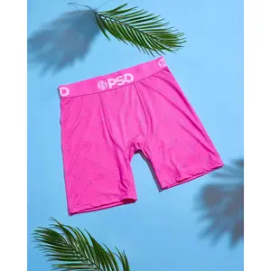 PSD Mens Barbie Monogram Pink Boxer Brief - Standard Length 7 Inch Inseam, Soft and Breathable Poly Blend Fabric