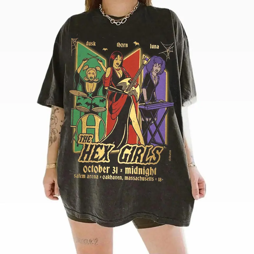 The Hex Girls Shirt, 90s Rock Band T-Shirt, Halloween Graphic Tee, Spooky Season Sweatshirt, Retro Goth Witchy Vibes Top
