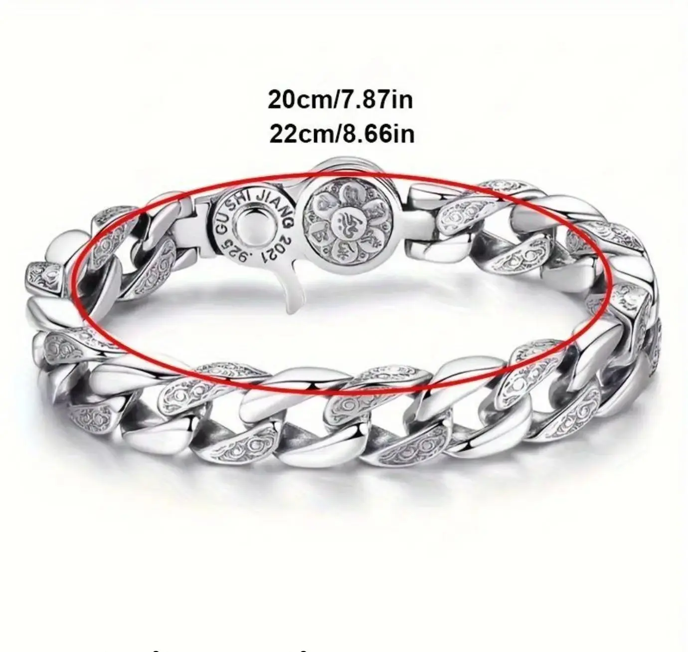 Men's Polished Finish Stainless Steel Cuban Chain Bracelet - Men's Jewelry for Daily Wear, Gym Use, Durable Hip Hop-Streetwear Wrestling Leisure Accessory