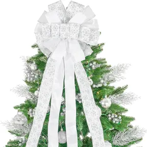 Christmas Tree Topper,Christmas Ornament with Glitter Satin Mesh Streamer,for Your Christmas  & Ornaments ()