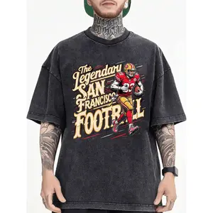 100% Oversized San Francisco Football Graphic T-Shirt - Legendary Team Design with Bold Lettering & Player Action Print
