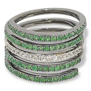 Colleen Lopez Exotic Gemstone Sterling Silver Wrap Ring