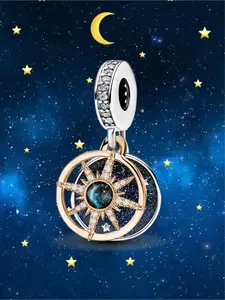 1Pc New Design Six-pointed Starry Sky Charm Beaded Charm DIY Jewelry Making Kit Suitable for Bracelet Creative Craft Material Holiday Gift Pendant Women Birthday Gift Daily Wear Accessories