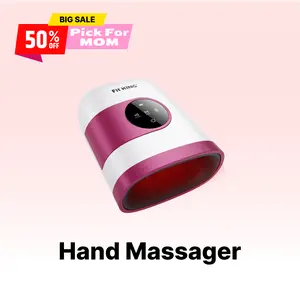 【FIT KING】Hand Massager with Heat for Hand Massage and Finger Relief - Cordless & Portable & Touch Screen -  Gifts for Women Men Parents-Rose Red Comfort