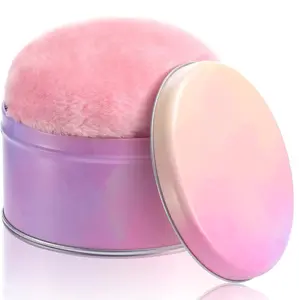 WSYUB Powder Puff, 5.12 Inch Powder Puff for Body Powder, Large Loose Soft Velour Body Powder Puff and Container