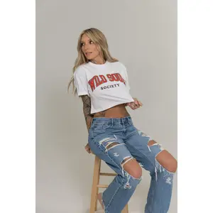 Next Level Cropped Tee – White | Oversized Fit