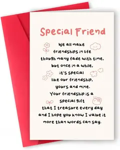 Special Friend Birthday Card – Meaningful Friendship Gift for Best Friend, Soul Sister, or Close Companion – Thank You for Being in My Life, | Gift Card with Envelope