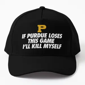 If Purdue Loses This Game I'Ll Kill Myself Twill Cap Hat - Bold and Controversial Statement, High-Quality Twill Fabric, Adjustable Strap for Comfort, Perfect for Fans