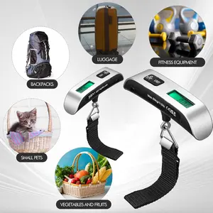 Digital Luggage Scale, Portable Handheld Suitcase Weight Scale, Travel Essential Accessory, Hanging Scale Up to 110 Lbs, Ideal Gift for Travellers