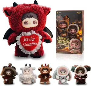 Mamiey Christmas Haunted Series stuffed dolls,Unique designed keychains and decorations for bags, cute anime-style toy collectibles, winter edition (random 1 piece)