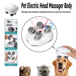 Pet Electric Head Massager Body Massage Kneading Vibrating Device for Cat Electric Relax Body for Dog Pet Rechargeable Charging Electric Comb Multi-functional multi-position cat head massager Health-Supporting Device Waterproof Item