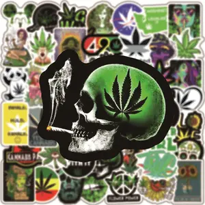 10/50/100PCS Funny Characters Leaves Weed Smoking Graffiti Stickers for Laptop Luggage Laptop Phone Waterproof Cool Sticker Pack