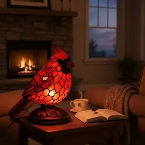 Festive Home Accent Red Decorative Bird Light