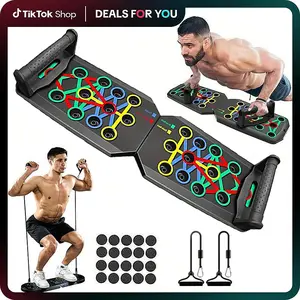 Push-up board Foldable Home Workout Equipment with Color-Coded System Multi-Functional Pushup Stands for Strength Training Chest Arms Core Portable Gym for Men Women Fitness Accessories
