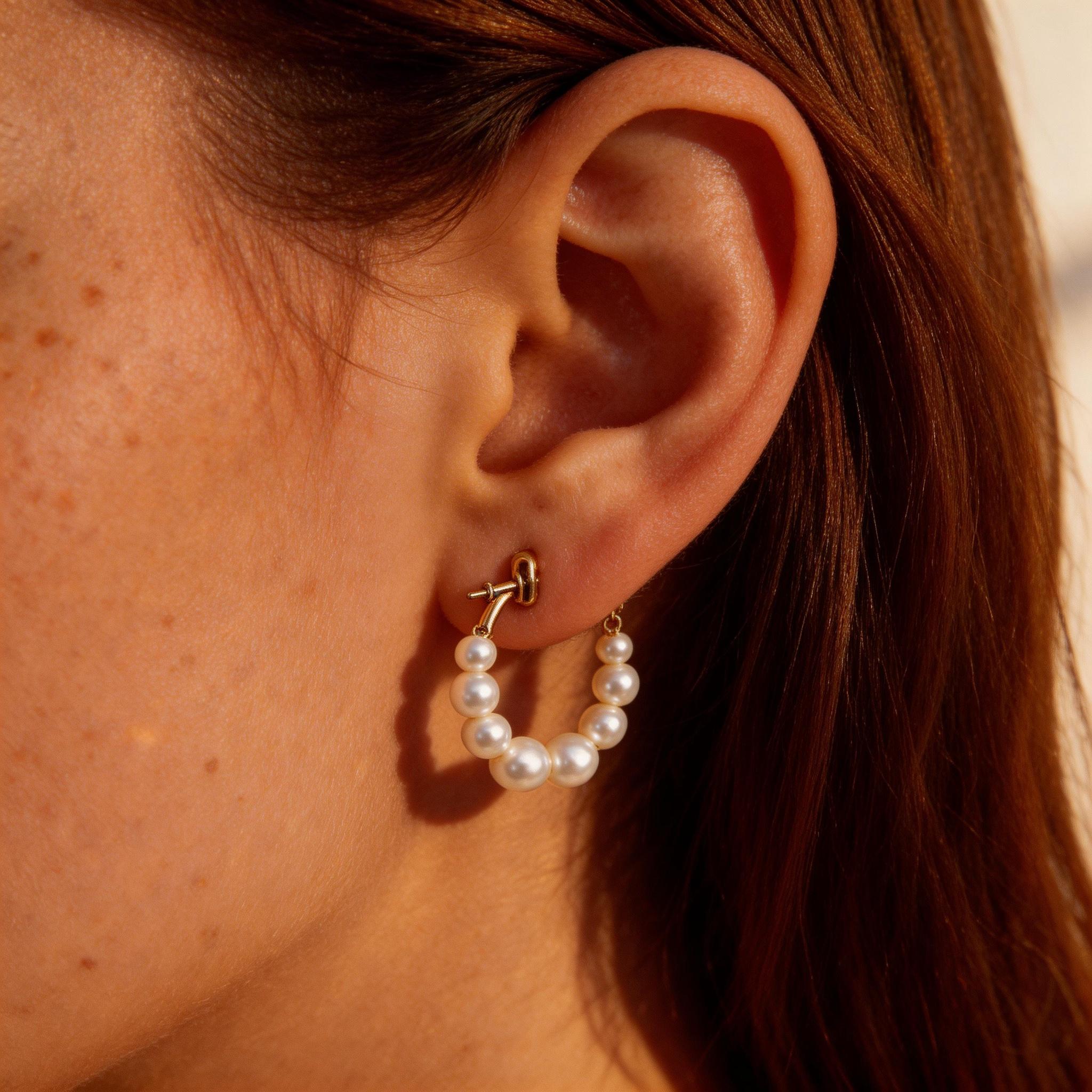 Aesthetic 7-Pearl Row Ear Crawler Earrings | 925 Sterling Silver Needle for Sensitive Ears | Minimalist Korean Style Pearl Studs | Non-Piercing Clip-On Option | Elegant Dainty Jewelry Gift for Women Aesthetic 7-Pearl Row Ear Crawler Earrings | 925 Sterling Silver Needle for Sensitive Ears | Minimalist Korean Style Pearl Studs | Non-Piercing Clip-On Option | Elegant Dainty Jewelry Gift for Women