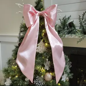 Christmas Tree Decorations - Large Pink Satin Bow for Holiday Tree Decor Top Rated Christmas Tree Decorations - Premium Satin Bow Christmas  Christmas Tree Decorations