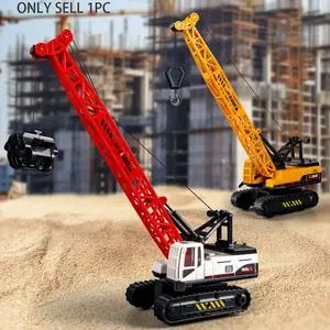 1pc Gift, Realistic Engineering Crane, Climbing Educational Model, Inertial Construction Vehicle, Manual Lift, Ages 3+