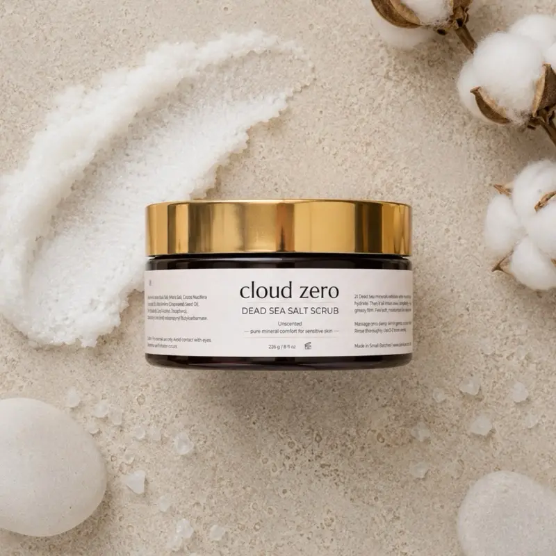 Cloud Zero Unscented Dead Sea Salt  Body Scrub — Fragrance Free