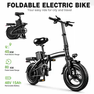 650W Foldable Electric Bike, 48V 15Ah Removable Battery, 20MPH Max Speed, 80KM Long Range, 14" Anti-Puncture Vacuum Tire, Portable E-Bike for Adults Commute budget