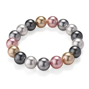 Shop LC Multi Color Shell Pearl Stretch Bracelet