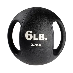 6LB Dual Grip Medicine Ball - Black, Perfect for Home Gym Fitness
