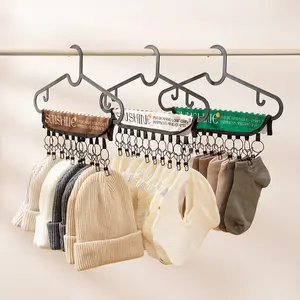 Portable Fabric Clothes Hanger - Foldable Travel Laundry Rack with Clips, Essential for Underwear & Socks Drying, Must-Have for Trips & Business Travel