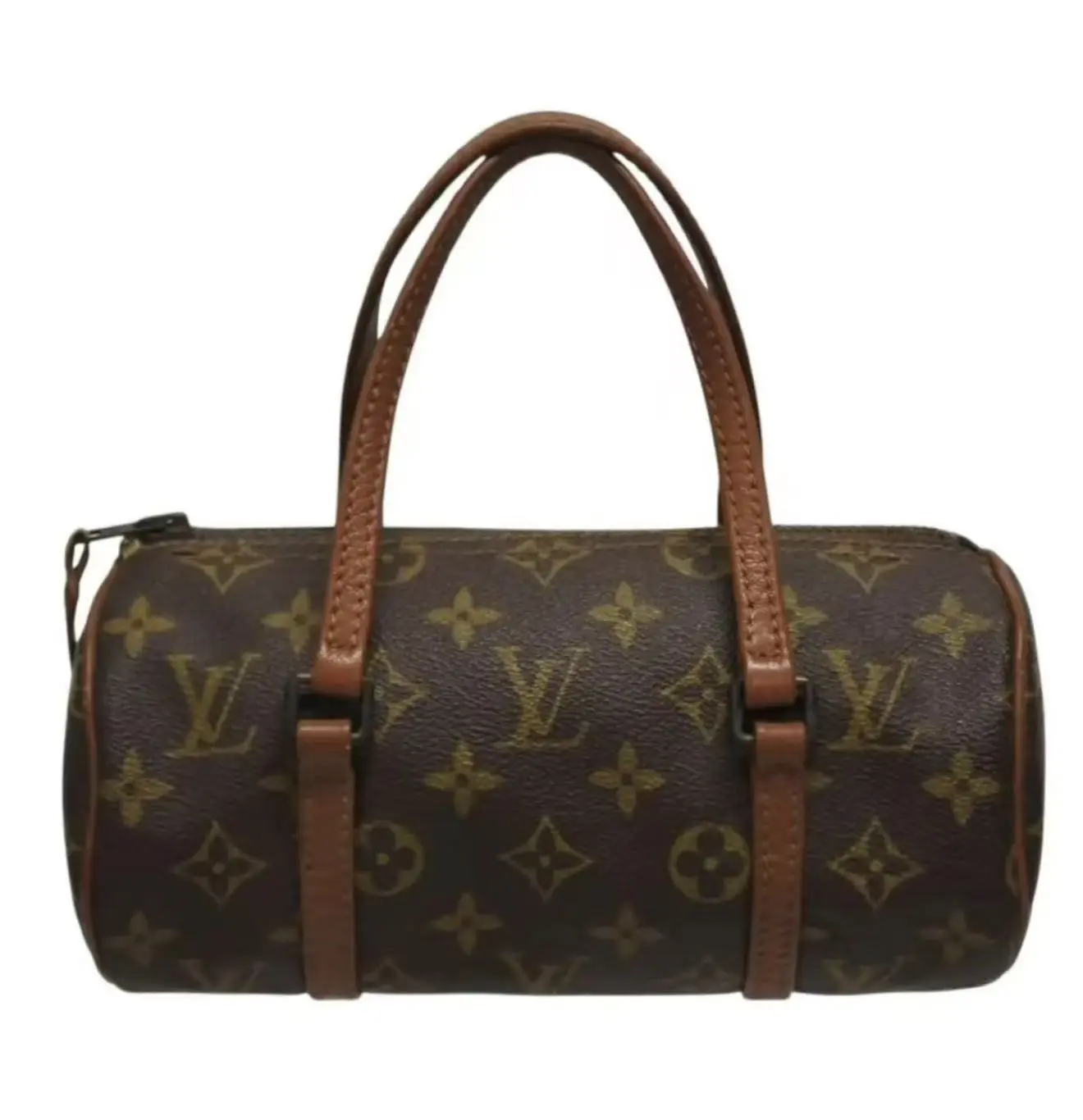 Pre-owned Louis Vuitton Leather Shoulder Bags Vintage Monogram Canvas Papillon 26 Satchel Red Leather