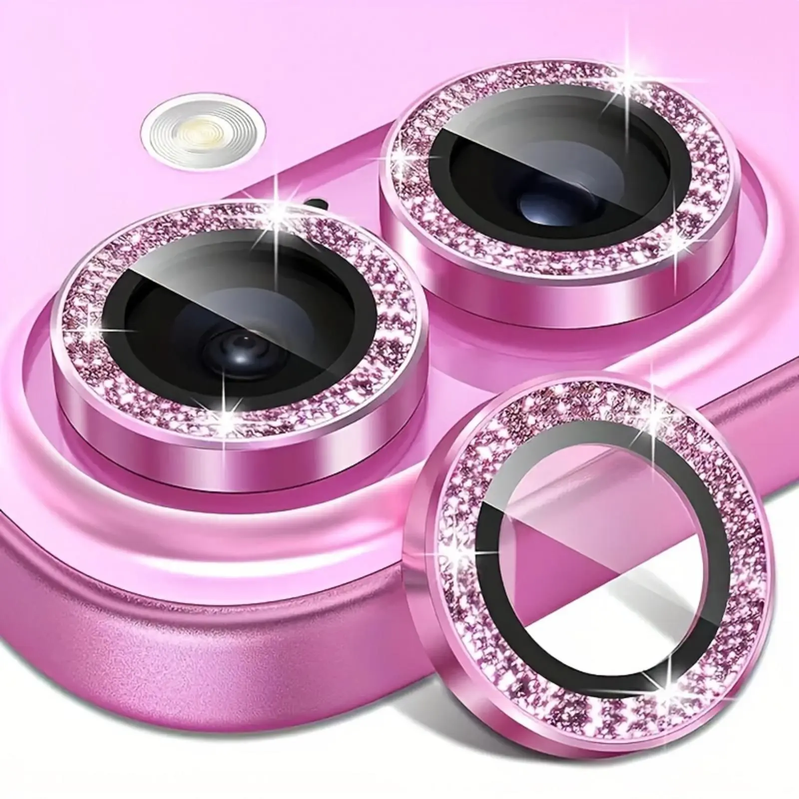 Rhinestone Decor Phone Lens Protector, 1 Set Shockproof Phone Lens Protective Film, Shockproof Phone Accessories Compatible with iPhone 16 15 14 13 12 11 Pro Max Plus, Cover, Cellphone Protection, Mobile devices accessory