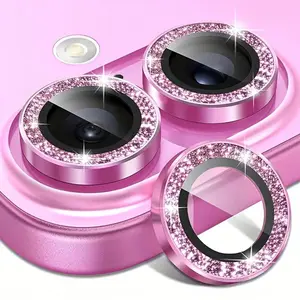 Rhinestone Decor Phone Lens Protector, 1 Set Shockproof Phone Lens Protective Film, Phone Accessories Compatible with iPhone 16 15 14 13 12 11 Pro Max Plus, Cover